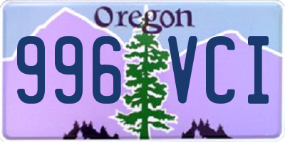 OR license plate 996VCI