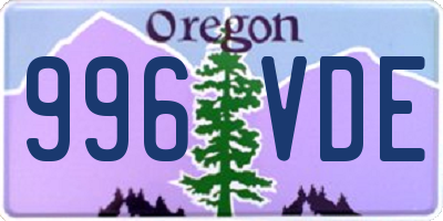 OR license plate 996VDE