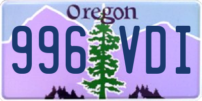 OR license plate 996VDI