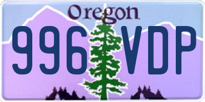 OR license plate 996VDP