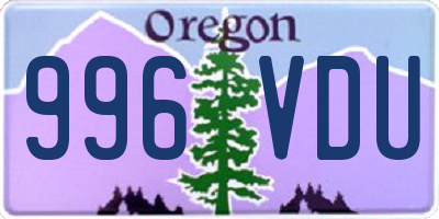 OR license plate 996VDU