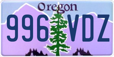 OR license plate 996VDZ