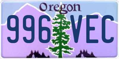 OR license plate 996VEC