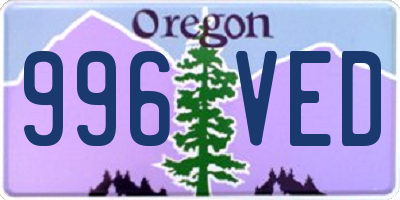 OR license plate 996VED