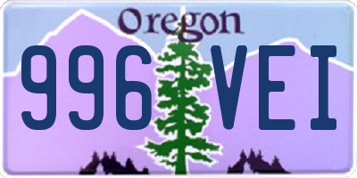 OR license plate 996VEI