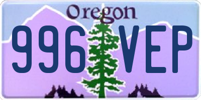 OR license plate 996VEP