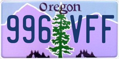 OR license plate 996VFF
