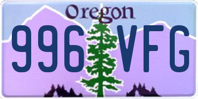 OR license plate 996VFG