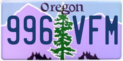 OR license plate 996VFM