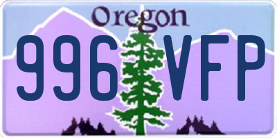 OR license plate 996VFP