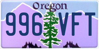 OR license plate 996VFT
