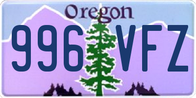 OR license plate 996VFZ