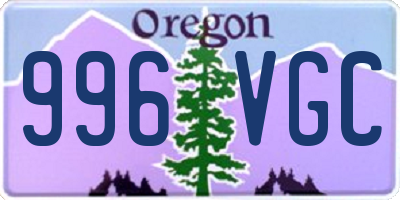 OR license plate 996VGC