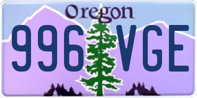 OR license plate 996VGE