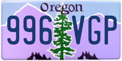 OR license plate 996VGP