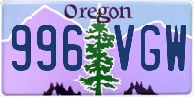 OR license plate 996VGW