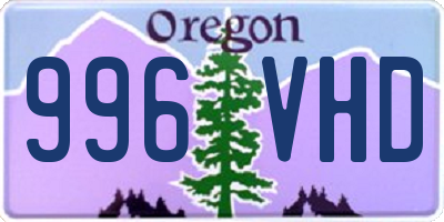 OR license plate 996VHD