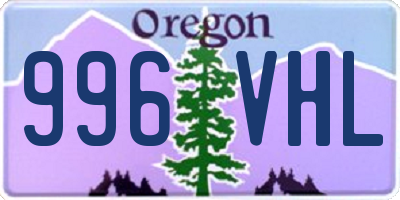 OR license plate 996VHL