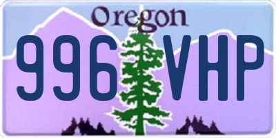 OR license plate 996VHP