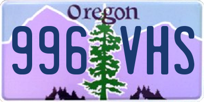 OR license plate 996VHS