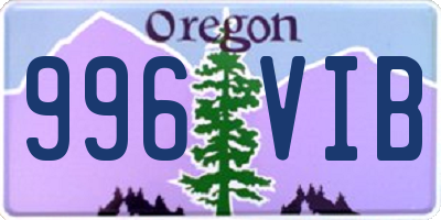 OR license plate 996VIB