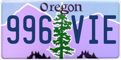 OR license plate 996VIE