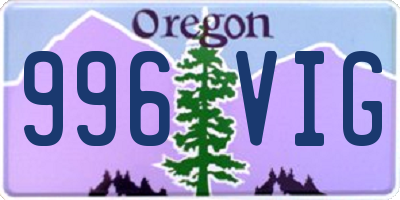 OR license plate 996VIG