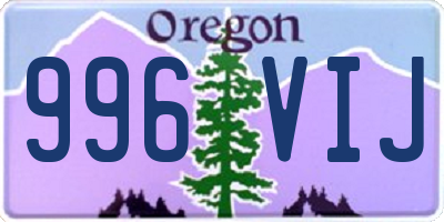 OR license plate 996VIJ