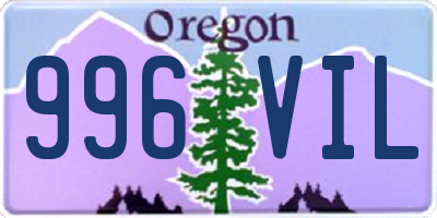 OR license plate 996VIL