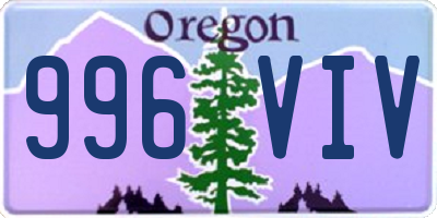 OR license plate 996VIV
