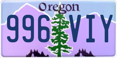 OR license plate 996VIY