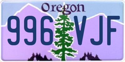 OR license plate 996VJF