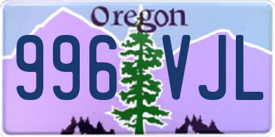 OR license plate 996VJL