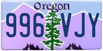 OR license plate 996VJY