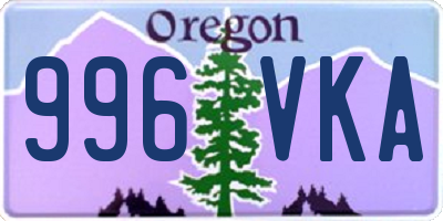 OR license plate 996VKA