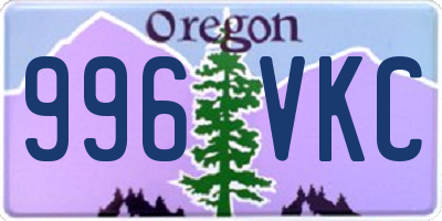 OR license plate 996VKC