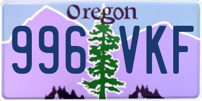 OR license plate 996VKF