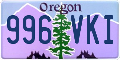 OR license plate 996VKI