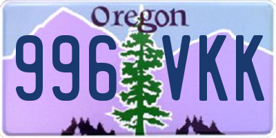 OR license plate 996VKK