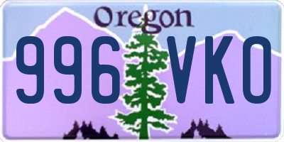 OR license plate 996VKO