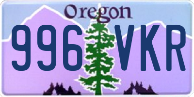 OR license plate 996VKR