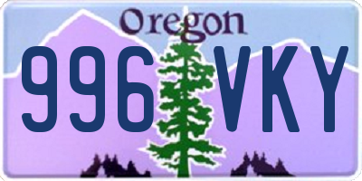 OR license plate 996VKY