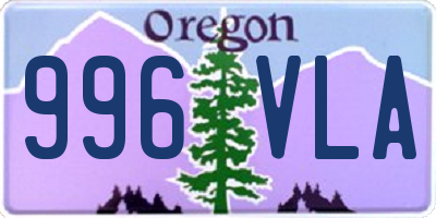 OR license plate 996VLA