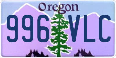 OR license plate 996VLC