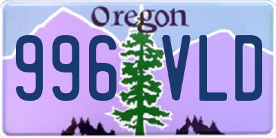 OR license plate 996VLD