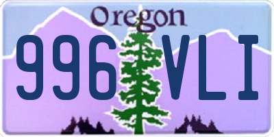 OR license plate 996VLI