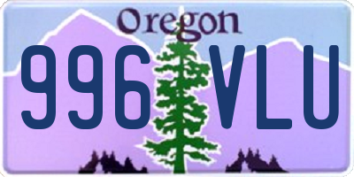 OR license plate 996VLU