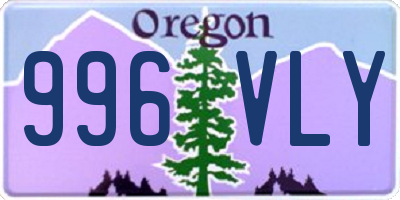 OR license plate 996VLY