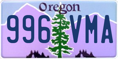 OR license plate 996VMA