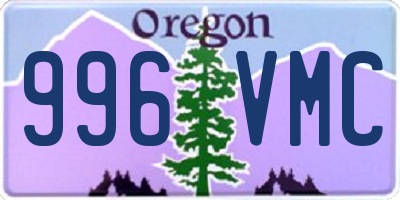 OR license plate 996VMC